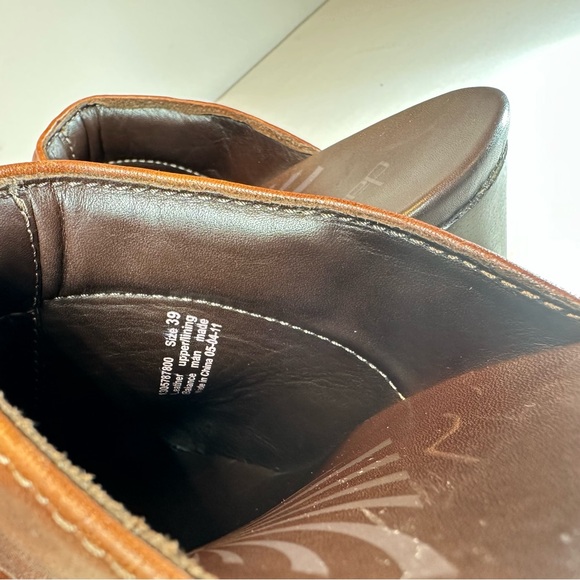 Dansko Rae Chestnut Brown Leather Studded Clogs Chunky Boho Sz 39 EU 8.5/9 US - Picture 8 of 15